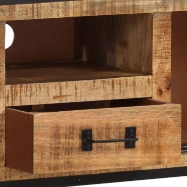 vidaXL Έπιπλο Τηλεόρασης 110x31x46cm από Ακατέργαστο Ξύλο Μάνγκο