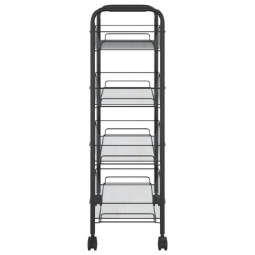 vidaXL Τρόλεϊ Κουζίνας 4 Επιπέδων Μαύρο 46x26x85cm Σιδερένιο 1 τεμ.