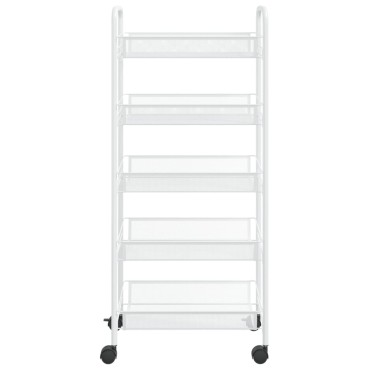 vidaXL Τρόλεϊ Κουζίνας 5 Επιπέδων Λευκό 46x26x105cm Σιδερένιο 1 τεμ.