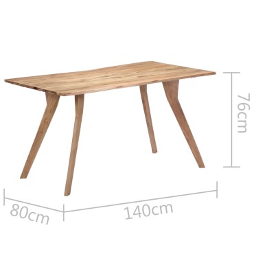 vidaXL Τραπεζαρία 140x80x76cm από Μασίφ Ξύλο Ακακίας 1 τεμ.