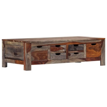 vidaXL Τραπεζάκι Σαλονιού Γκρι 100x50x30cm από Μασίφ Ξύλο Sheesham 1 τεμ.