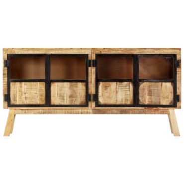 vidaXL Μπουφές Καφέ/Μαύρο 160x30x80cm Μασίφ Ακατέργαστο Ξύλο Μάνγκο 1 τεμ.
