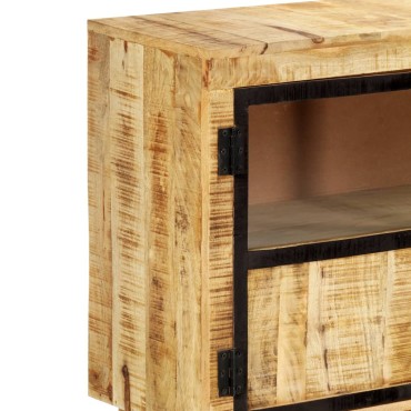 vidaXL Μπουφές Καφέ/Μαύρο 160x30x80cm Μασίφ Ακατέργαστο Ξύλο Μάνγκο 1 τεμ.