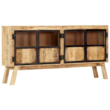 vidaXL Μπουφές Καφέ/Μαύρο 160x30x80cm Μασίφ Ακατέργαστο Ξύλο Μάνγκο 1 τεμ.