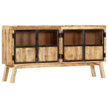 vidaXL Μπουφές Καφέ/Μαύρο 160x30x80cm Μασίφ Ακατέργαστο Ξύλο Μάνγκο 1 τεμ.
