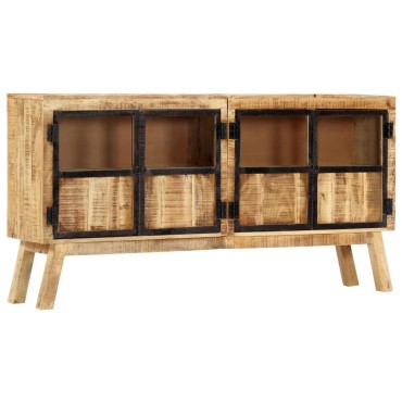 vidaXL Μπουφές Καφέ/Μαύρο 160x30x80cm Μασίφ Ακατέργαστο Ξύλο Μάνγκο 1 τεμ.