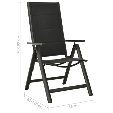 vidaXL Σετ Επίπλων Mπιστρό 5 τεμ. Μαύρο / Ανθρακί 80x72cm