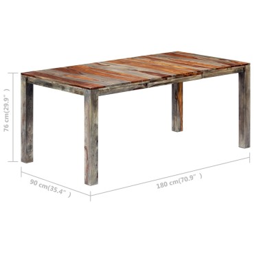 vidaXL Τραπεζαρία Γκρι 180x90x76cm από Μασίφ Ξύλο Ακακίας 1 τεμ.