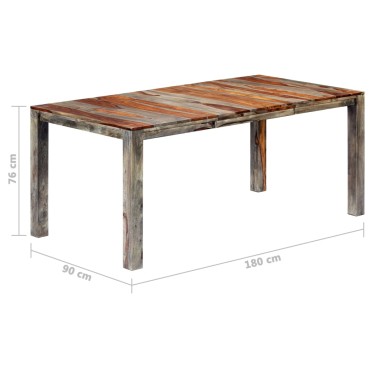 vidaXL Τραπεζαρία Γκρι 180x90x76cm από Μασίφ Ξύλο Sheesham 1 τεμ.
