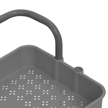 vidaXL Τρόλεϊ Κουζίνας 3 Επιπέδων Γκρι 42x35x85cm Σίδερο/ABS 1 τεμ.