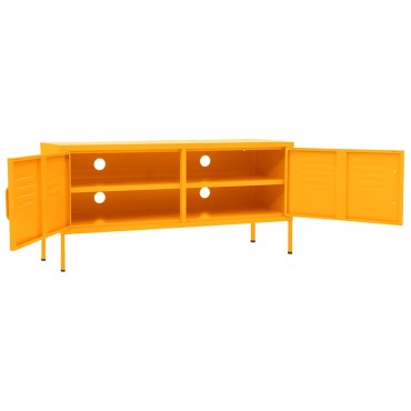 vidaXL Έπιπλο Τηλεόρασης Μουσταρδί 105x35x50cm από Ατσάλι