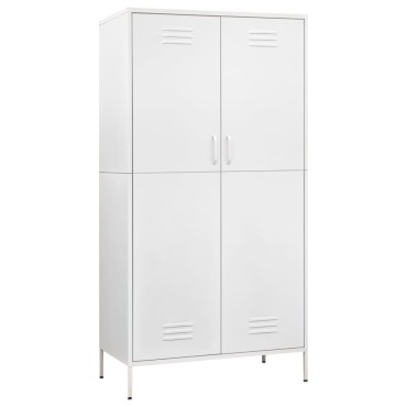 vidaXL Ντουλάπα Λευκή 90x50x180cm από Ατσάλι 1 τεμ.