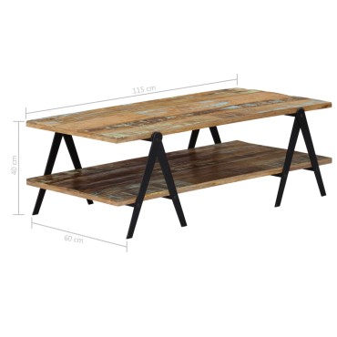 vidaXL Τραπεζάκι Σαλονιού 115x60x40cm από Μασίφ Ανακυκλωμένο Ξύλο 1 τεμ.