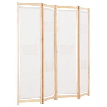 vidaXL Διαχωριστικό Δωματίου με 4 Πάνελ Κρεμ 160x170x4cm Υφασμάτινο 1 τεμ.