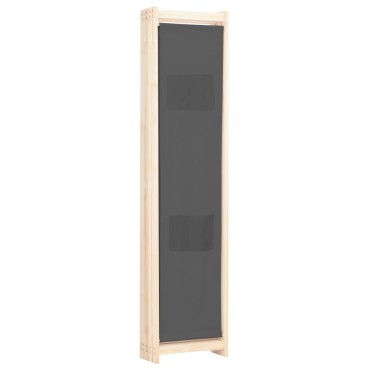 vidaXL Διαχωριστικό Δωματίου με 5 Πάνελ Γκρι 200x170x4cm Υφασμάτινο 1 τεμ.