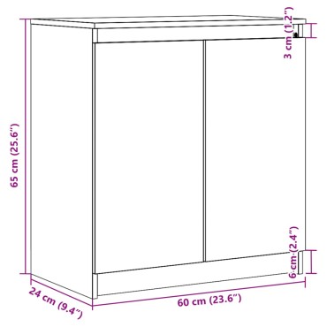 vidaXL Βοηθητικό Ντουλάπι Γκρι 60x36x65cm από Μασίφ Ξύλο Πεύκου 1 τεμ.
