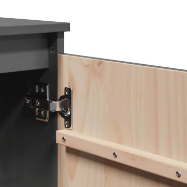 vidaXL Βοηθητικό Ντουλάπι Γκρι 60x36x65cm από Μασίφ Ξύλο Πεύκου 1 τεμ.