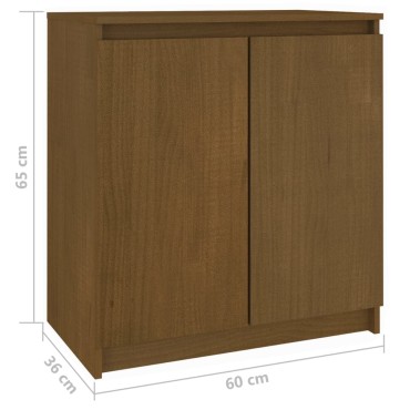 vidaXL Βοηθητικό Ντουλάπι Καφέ Μελί 60x36x65cm από Μασίφ Ξύλο Πεύκου 1 τεμ.