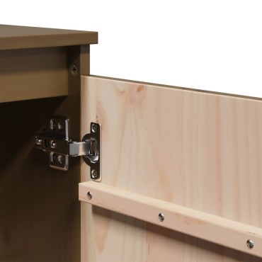 vidaXL Βοηθητικό Ντουλάπι Καφέ Μελί 60x36x65cm από Μασίφ Ξύλο Πεύκου 1 τεμ.
