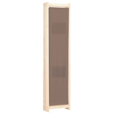 vidaXL Διαχωριστικό Δωματίου με 5 Πάνελ Καφέ 200x170x4cm Υφασμάτινο 1 τεμ.