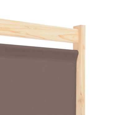vidaXL Διαχωριστικό Δωματίου με 5 Πάνελ Καφέ 200x170x4cm Υφασμάτινο 1 τεμ.