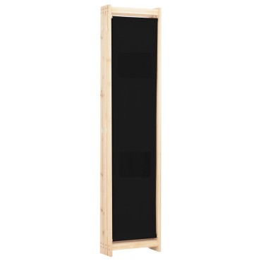 vidaXL Διαχωριστικό Δωματίου με 4 Πάνελ Μαύρο 160x170x4cm Υφασμάτινο 1 τεμ.