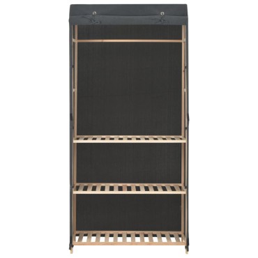 vidaXL Ντουλάπα με 3 Ράφια Γκρι 79x40x170cm Υφασμάτινη 1 τεμ.