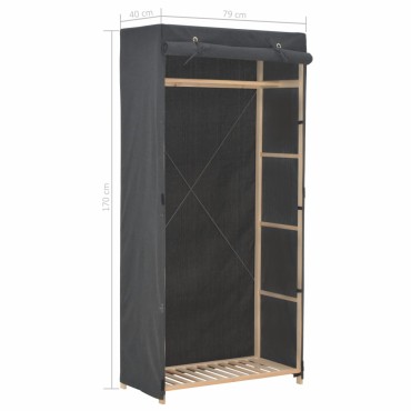 vidaXL Ντουλάπα Γκρι 79x40x170cm Υφασμάτινη 1 τεμ.