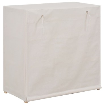 vidaXL Παπουτσοθήκη με Κάλυμμα Λευκή 79x40x80cm Υφασμάτινη