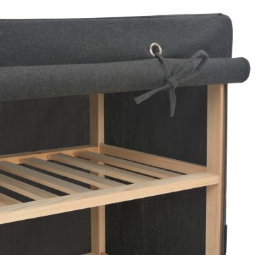 vidaXL Παπουτσοθήκη με Κάλυμμα Γκρι 79x40x80cm Υφασμάτινη