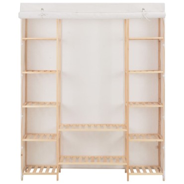 vidaXL Ντουλάπα Λευκή 135x40x170cm Υφασμάτινη 1 τεμ.