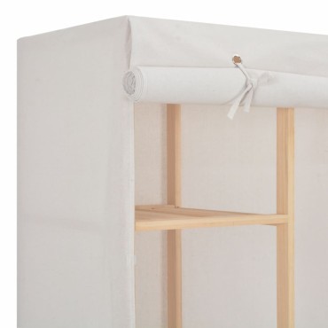 vidaXL Ντουλάπα Λευκή 135x40x170cm Υφασμάτινη 1 τεμ.