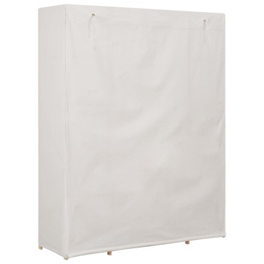 vidaXL Ντουλάπα Λευκή 135x40x170cm Υφασμάτινη 1 τεμ.