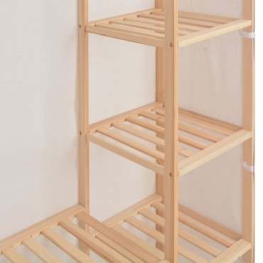 vidaXL Ντουλάπα Λευκή 135x40x170cm Υφασμάτινη 1 τεμ.