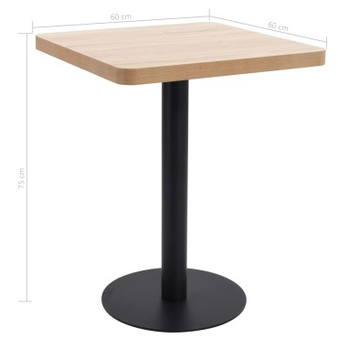 vidaXL Τραπέζι Bistro Ανοιχτό Καφέ 60x60cm από MDF 1 τεμ.