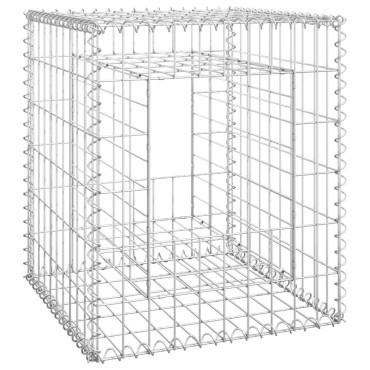 vidaXL Συρματοκιβώτια Στύλοι 2 τεμ. 50 x 50 x 60 εκ. Σιδερένιοι