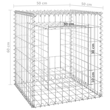 vidaXL Συρματοκιβώτια Στύλοι 2 τεμ. 50 x 50 x 60 εκ. Σιδερένιοι