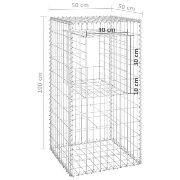 vidaXL  Συρματοκιβώτιο Στύλος 50x50x100cm Σιδερένιο