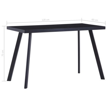 vidaXL Τραπεζαρία Μαύρη 120x60x75cm από Ψημένο Γυαλί 1 τεμ.