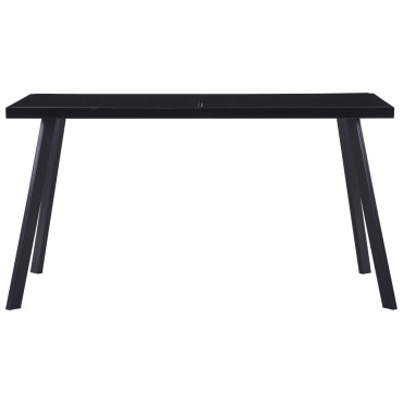 vidaXL Τραπεζαρία Μαύρη 140x70x75cm από Ψημένο Γυαλί 1 τεμ.