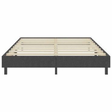 vidaXL Κρεβάτι Boxspring Σκούρο Γκρι 140 x 200 εκ. Υφασμάτινο