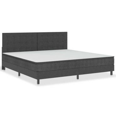 vidaXL Κρεβάτι Boxspring Σκούρο Γκρι 200 x 200 εκ. Υφασμάτινο