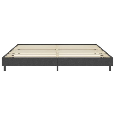 vidaXL Κρεβάτι Boxspring Σκούρο Γκρι 200 x 200 εκ. Υφασμάτινο