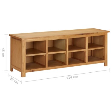 vidaXL Παπουτσοθήκη 114x37x45cm από Μασίφ Ξύλο Δρυός