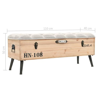 vidaXL Παγκάκι Κήπου από Μασίφ Ξύλο Ελάτης 110x40x50cm 1 τεμ.