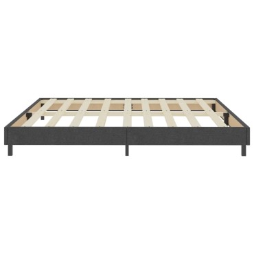 vidaXL Κρεβάτι Boxspring Σκούρο Γκρι 200 x 200 εκ. Υφασμάτινο