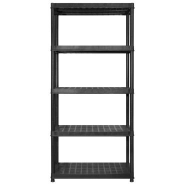 vidaXL Ραφιέρα Αποθήκευσης 5 Επιπέδων Μαύρη 170 x 40 x 185 εκ Πλαστική