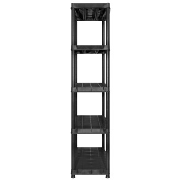 vidaXL Ραφιέρα Αποθήκευσης 5 Επιπέδων Μαύρη 255x40x185 εκ. Πλαστική