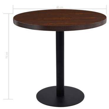vidaXL Τραπέζι Bistro Σκούρο Καφέ από MDF 80x75cm 1 τεμ.