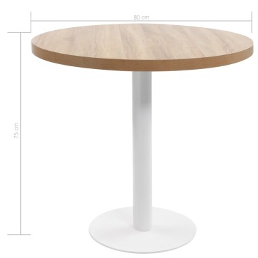 vidaXL Τραπέζι Bistro Ανοιχτό Καφέ από MDF 80x75cm 1 τεμ.